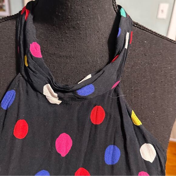 RIXO Target Black Polka Dot Sleeveless Halter Dress - Picture 2 of 7